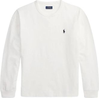 Polo Ralph Lauren Relaxed Fit Jersey T-shirt met lange mouwen - Heren - Longsleeves - Wit - M - Katoen - Tops