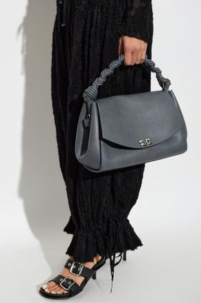 Ganni Logo Handbag, Womens, Grey