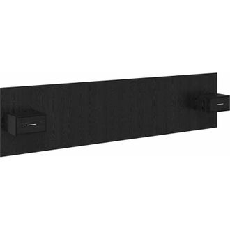 vidaXL Cabecero Con Mueble 3 Pcs Roble Negro Madera De Ingenier&iacute;a Vidaxl