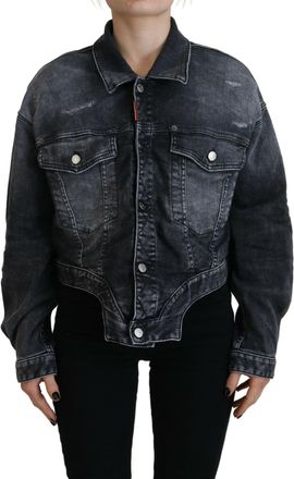 Dsquared2 Dsquared² Washed Cotton Cropped blue Womens Jacket (Pre-Owned)