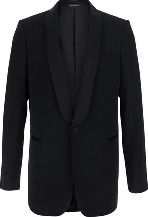 Emporio Armani Wol Blazer - Heren - Business blazers - Zwart - L - Wol - Kostuums