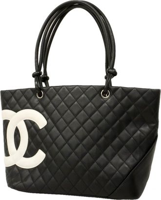 Chanel Black Leather Tote Bag (Pre-Owned)