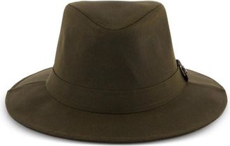 Barbour Olive Green Solid Fedora Hat