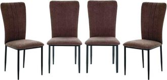 Calicosy Calicosy - Set di 4 sedie in tessuto con gambe in metallo nero L43 cm - holly