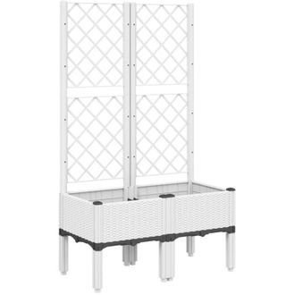 vidaXL Garden Planter with Trellis White 80x40x142 cm pp Vidaxl