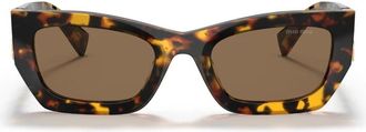 Miu Miu Glimp Zonnebril - Dames - Zonnebrillen - Bruin - 53 MM - Accessoires