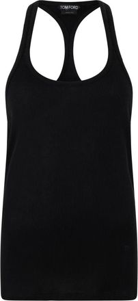 Tom Ford Geribbelde Tanktop - Dames - Tops zonder mouwen - Zwart - 2XS - Katoen - Tops