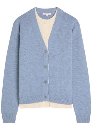 J.W.Anderson Layered-effect Wool and Cashmere-blend Cardigan - Blue - M (UK12 / M)