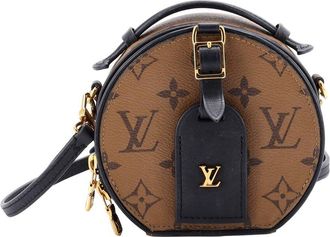 Louis Vuitton Brown Reverse Monogram Canvas Mini Boite Chapeau Bag (Authentic Pre-Loved)