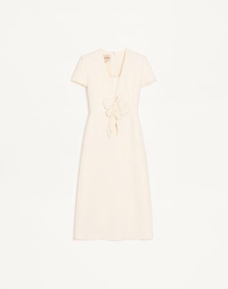 Valentino Embroidered Crepe Couture Dress Wo