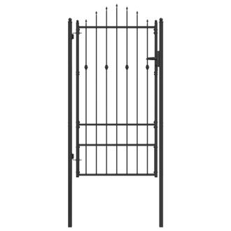 vidaXL Puerta De Cerca Asten 100 X 175 Cm Metal Negro Con Cerradura Vidaxl