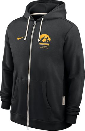 Nike Iowa Sideline Standard Issue Nike Mens Dri-FIT College Full-Zip Hoodie in Black | 03AV00AIA-1FA