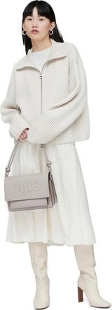 Tous Borsa a tracolla con logo - Grigio