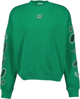 Off-white Heren, Sweatshirts & Hoodies, Groen, Maat: XS Katoen