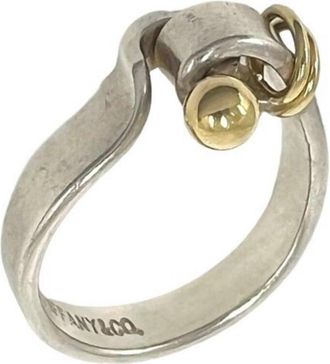 Tiffany & Co. Gold Silver Yellow Gold (18K) Silver 925 Band Ring (Pre-Owned)