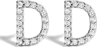 House of Brilliance 10K Gold 1/10 Cttw Diamond Initial A to Z Stud Earring