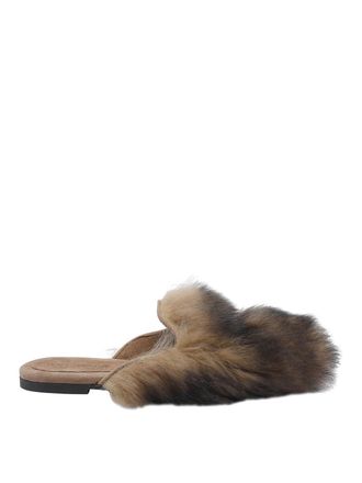Dolce & Gabbana Shearling And Suede Slippers