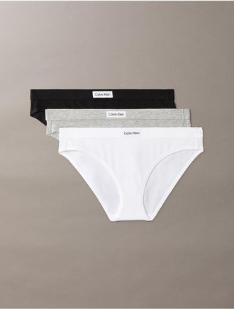 Calvin Klein Womens Cotton Stretch Comfort 3-Pack Bikini - Multi - XS