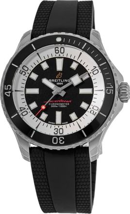 Breitling Superocean Automatic 42 Black Dial Rubber Strap Mens Watch A17375211B1S1
