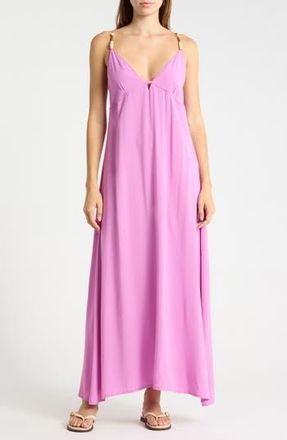 Abound Strappy Beaded Cover-Up Maxi Dress in Pink Crocus at Nordstrom Rack, Size X-Large