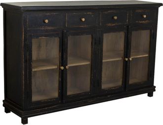 Wanderlust Deco Aparador de madera negro 160x40x100 cm