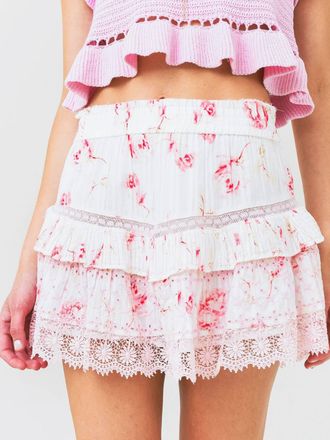 LoveShackFancy Tanisha Skirt In Cherry Soda