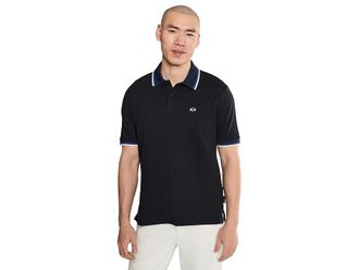 A|X Armani Exchange Cotton Piquet Logo Polo Shirt Mens Clothing Deep Navy : 2XL