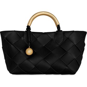 Rebecca Minkoff Mini Frankie Woven Leather Tote in Black at Nordstrom