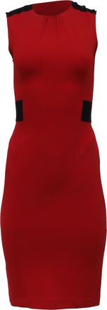 Diane Von F&uuml;rstenberg Diane Von Furstenberg Sleeveless Fitted Midi Dress in Red Wool