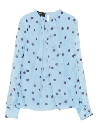 Rochas polka-dot blouse - women - Silk - 42 - Blue