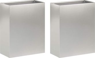vidaXL Macetero De Jard&iacute;n 2 Uds. Plateado 40 X 20 X 40 Cm Vidaxl
