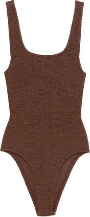 Hunza G One-piece, female, Brown, Size: ONE SIZE Square Neck One-piece