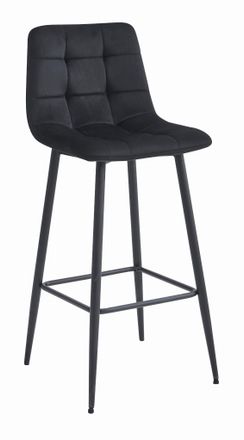 OEM Taburete Arceto - Terciopelo Negro / Patas Negras X 1