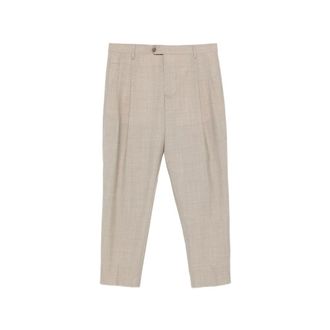 BRIGLIA 1949 Slim-fit Trousers, male, Beige, Size: 2XL Pleated Front Slim-fit Trousers