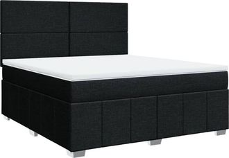 vidaXL Vidaxl - Cama Box Spring Con Colch&oacute;n Tela Negro 180x200 Cm