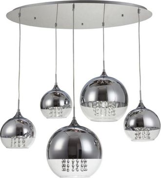 Maytoni Fermi L&aacute;mpara Colgante De Techo Cluster N&iacute;quel Y Cristal, 5 Luces, E27