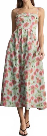 Tanya Taylor Fresh Floral Gigi Dress In Pistachio Multi