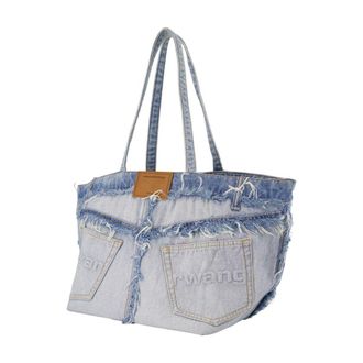 Alexander Wang Womens Punch Tote - Alexander Wang Cotton Blue Bags Totes-Shopping-Bags