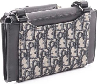 Dior Borsa a tracolla Elite Saddle in tela con motivo Oblique e pelle 2010-2025 - Marrone