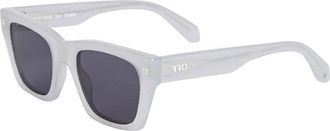 Off-white Sunglasses Square Full Rim, White Frame And Dark Grey Lens Oeri13Xvaldez0107