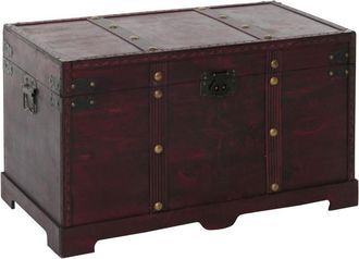 Hhg Non utilizzato] Baule forziere Valencia decorativo legno bordi quadrati 38x67x39cm versione xl