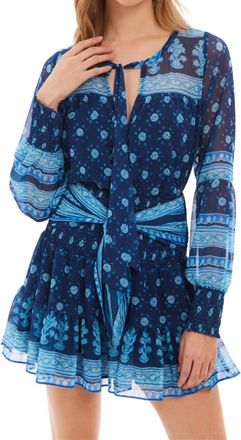 Allison New York Charlie Long Sleeve Blouse In Navy Medallion