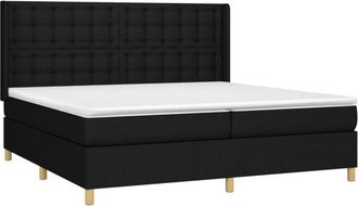 vidaXL Vidaxl - Cama Box Spring Colch&oacute;n Y Luces Led Tela Negro 200x200 Cm