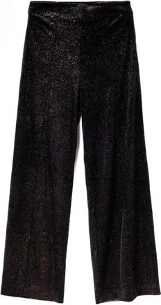 Viktor & Rolf Velvet Trousers - female - Viktor & Rolf - Wide Trousers - Black - S - Trousers