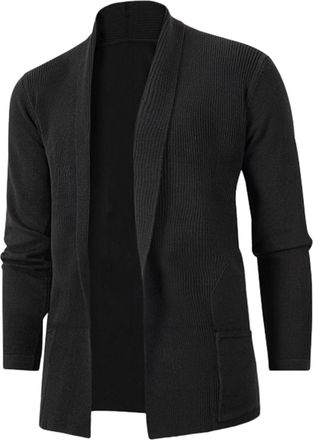 Generic Mens Lightweight Cardigan Sweater Slim Fit Knitted Button Cardigan Sweater Slim Fit Cable Knit Button Up Cotton Sweater with Pockets Shawl Collar Jack