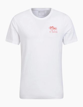 Mountain Warehouse Mens Mountain Warehouse Mens St Davids Printed Organic T-Shirt - White - Size: 44
