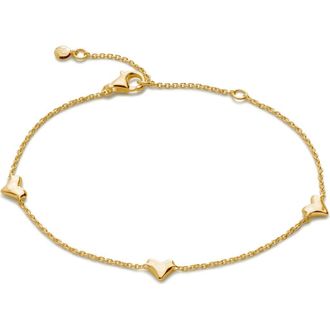 Monica Vinader Heart Station Bracelet in 18K Gold Vermeil at Nordstrom