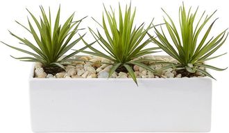 Nearly Natural Mini Agave Artificial Plant In Rectangular Ceramic