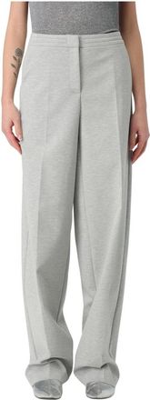 Patrizia Pepe Rechte broek - Dames - Straight fit broeken - Grijs - XL - Polyester - Broeken