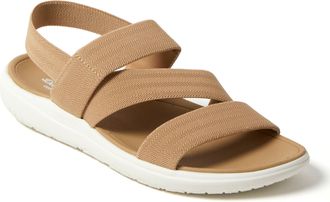 Dearfoams Womens Emilia Elastic Gore Strappy Sandal